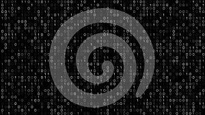 Binary code on black backdrop exploring cyber crime, digital technology, and science of binary numbers in cyber security