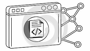 Programming Code Brackets Icon for Software Development, vector design Generative AI