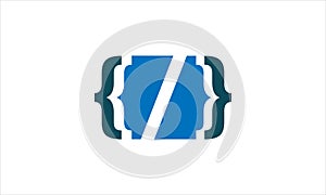 Programming code and computer monitor logo template. Coding school vector design. Computer science logotype