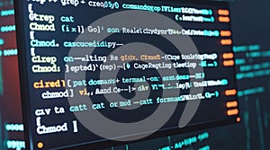 Programming Code on Computer Screen: Syntax Highlighting and Development Environment