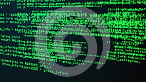 Programming code through the computer screen terminal