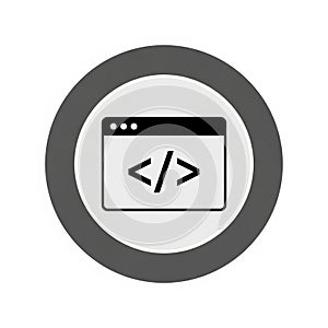 Programming Code Icon Representing Software Development and Web Design coding