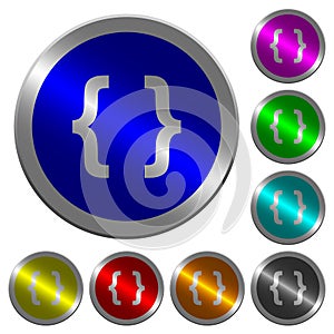 Programming code luminous coin-like round color buttons