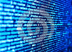 Programming code screen of software developer. Developing programming and coding technologies. Software developer programming code