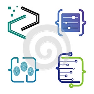 Programming Code technology logo vector design