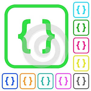 Programming code vivid colored flat icons icons