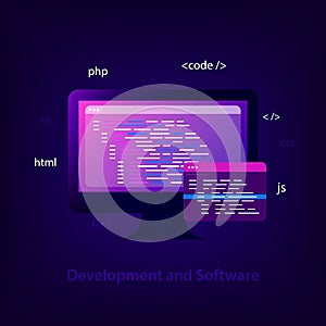 Programming and coding concept.
