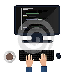 Programming and coding concept, website development, Web Design. Flat Illustration