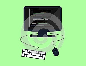 Programming and coding concept, website development, Web Design. Flat Illustration
