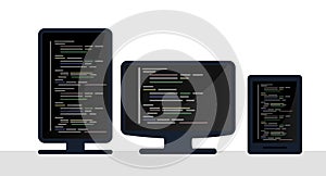 Programming and coding concept, website development, Web Design. Flat Illustration