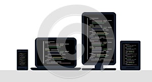 Programming and coding concept, website development, Web Design. Flat Illustration