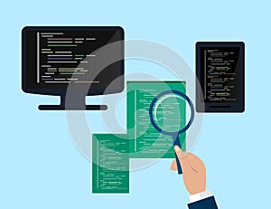 Programming and coding concept, website development, Web Design. Flat Illustration