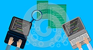 Programming and coding concept, website development, Web Design. Flat Illustration