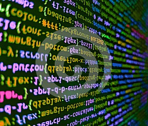 Programming Coding with editor colorful themes. Information technology website coding standards for web design. Data bits computer