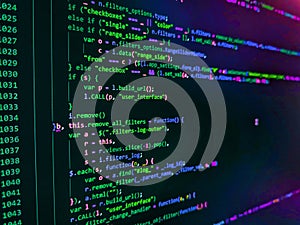 Programming Coding with editor colorful themes. Python programming developer code. Programming source code abstract screen of