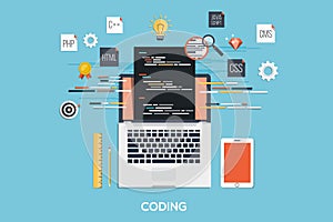 Programming - Coding Flat Concept