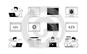 Programming and Coding Icons computer technology AI-Generated