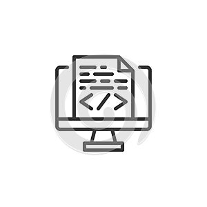 Programming and coding line icon
