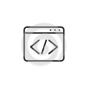 Programming, coding line icon