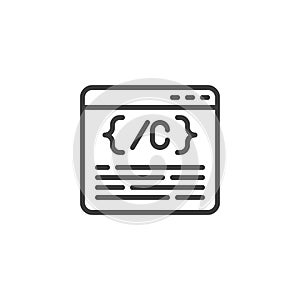 Programming coding line icon