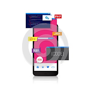 Programming and coding mobile applications, web design
