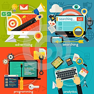 Programming, Development, Analytics and Coding Concept Banners