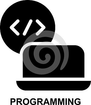 programming, coding, software, application, computer, software development solid glyph icon