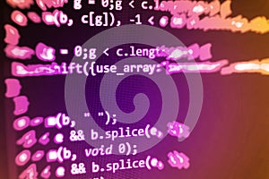 Programming coding source code screen.