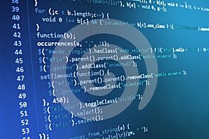 Programming coding source code screen.
