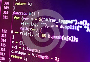 Programming coding source code screen.