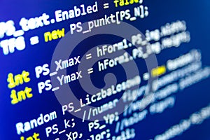 Programming coding source code screen.