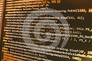 Programming coding source code screen.