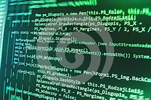 Programming coding source code screen.