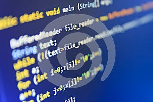 Programming coding source code screen.