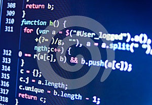 Programming coding source code screen.