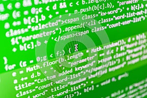 Programming coding source code screen.