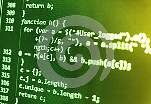 Programming coding source code screen.