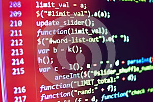 Programming coding source code screen.