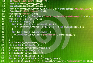 Programming coding source code screen.