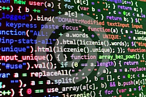 Programming coding source code screen.