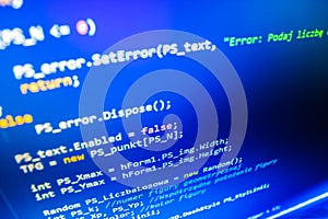 Programming coding source code screen.