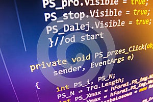 Programming coding source code screen.