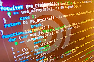 Programming coding source code screen.