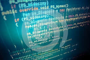 Programming coding source code screen.