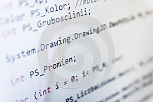 Programming coding source code screen.
