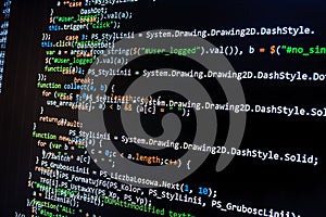 Programming coding source code screen.