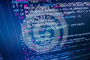 Programming coding source code screen.