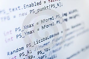 Programming coding source code screen.