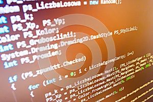 Programming coding source code screen.