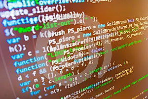 Programming coding source code screen.